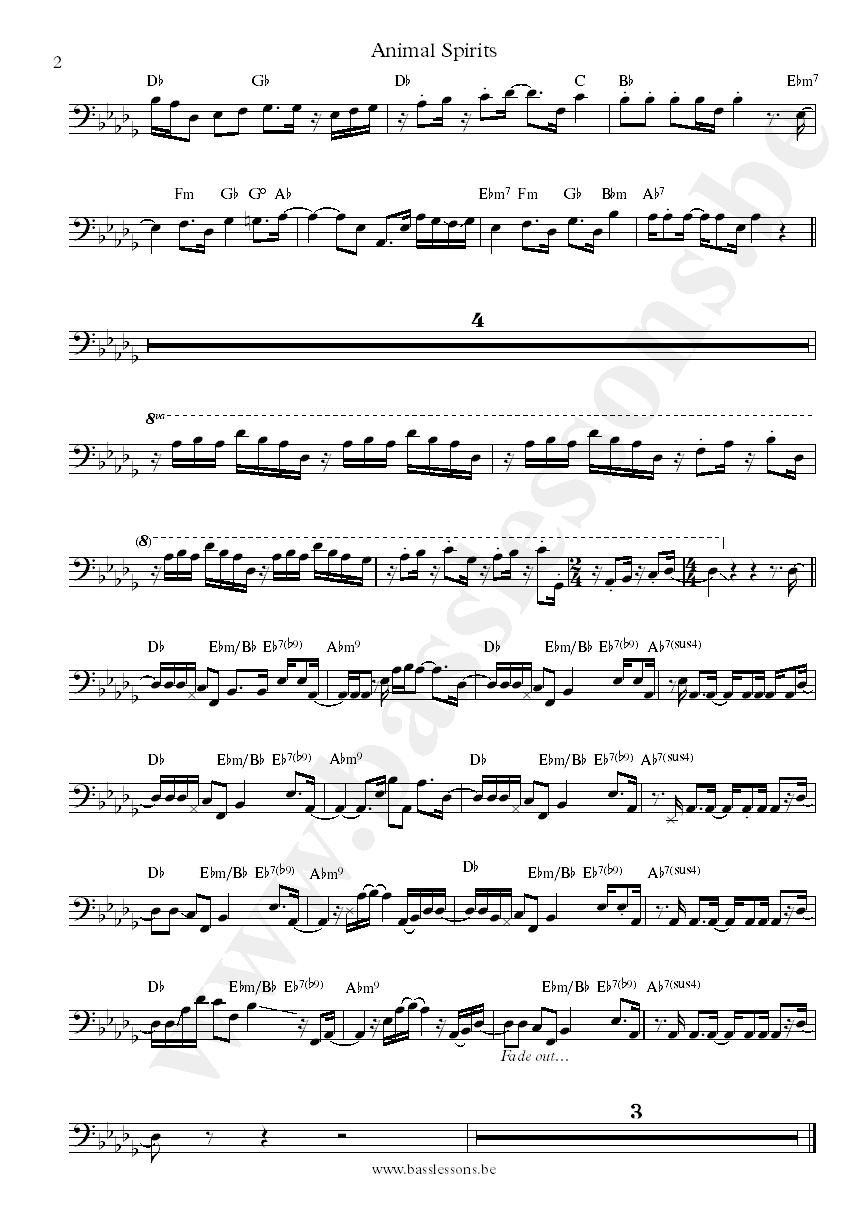 Vulfpeck Animal spirits Joe Dart bass transcription part 2