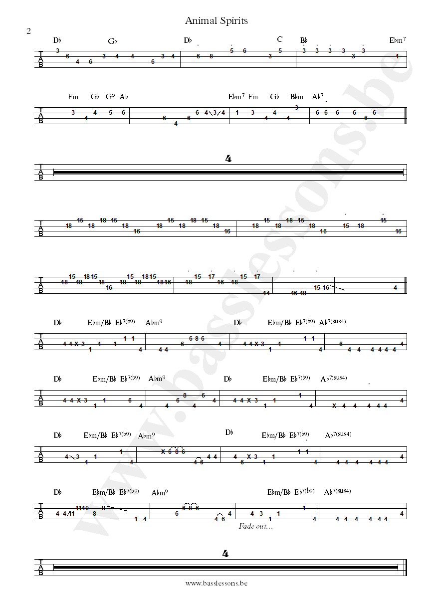 Vulfpeck Animal spirits Joe Dart bass tab part 2