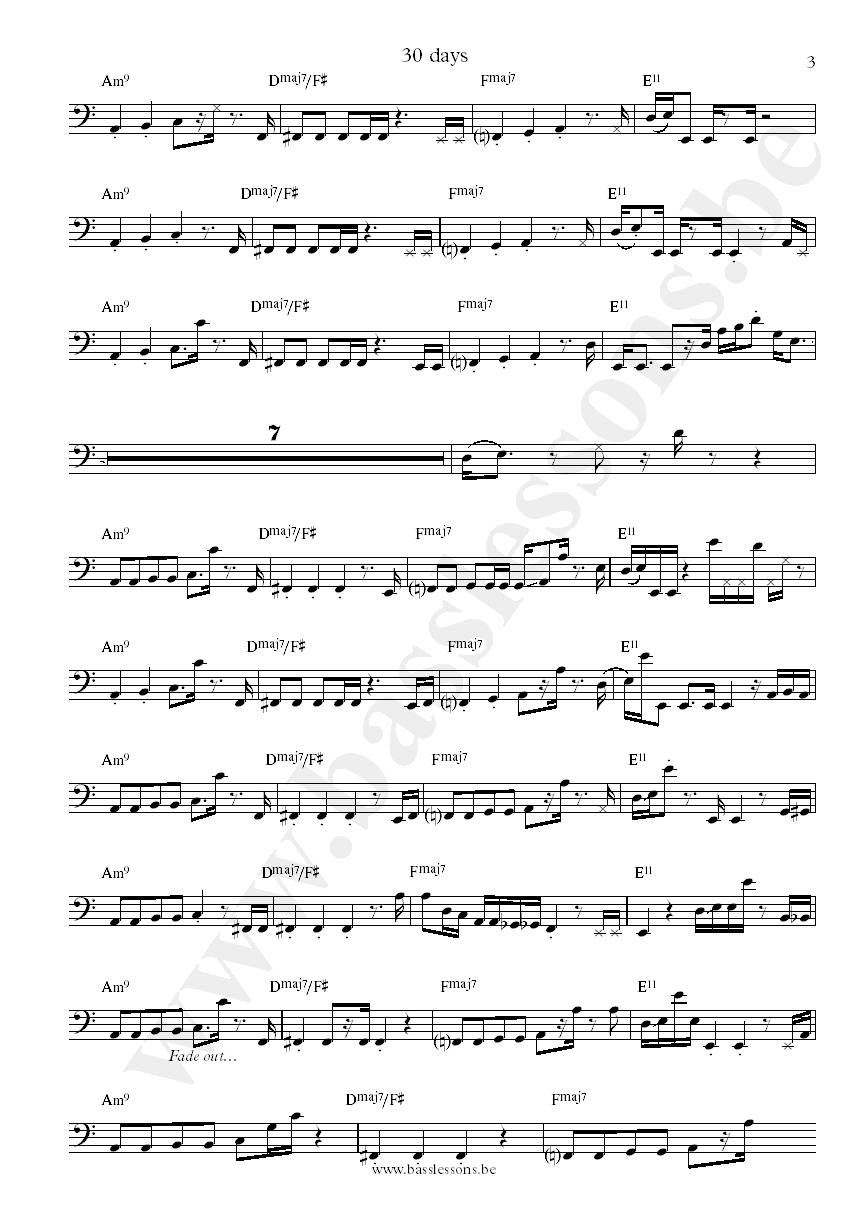 The PBUG 30 days Ben Epstein bass transcription part 3