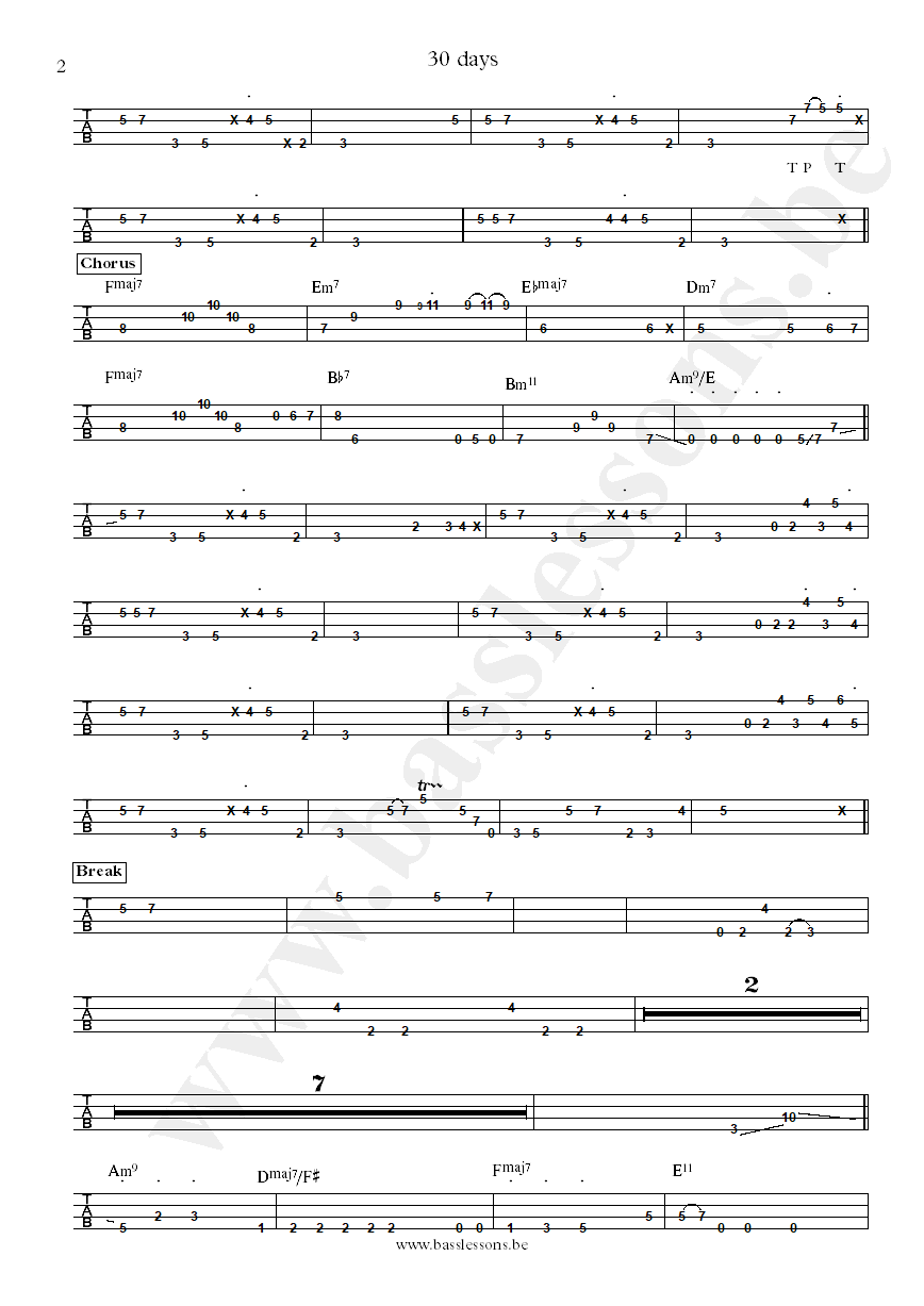 The PBUG 30 days Ben Epstein bass tab part 2
