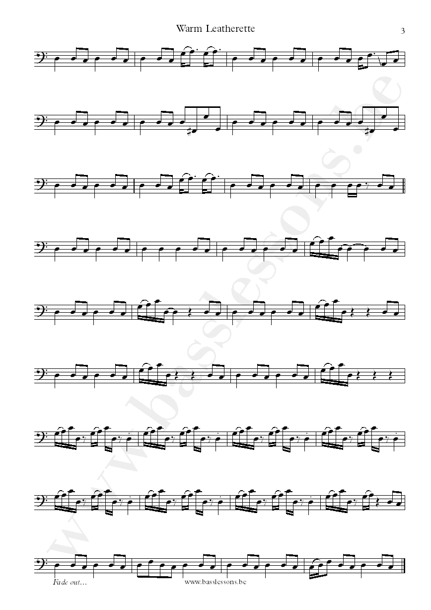 Grace Jones Warm Leatherette Robbie Shakespeare bass trascription part 3