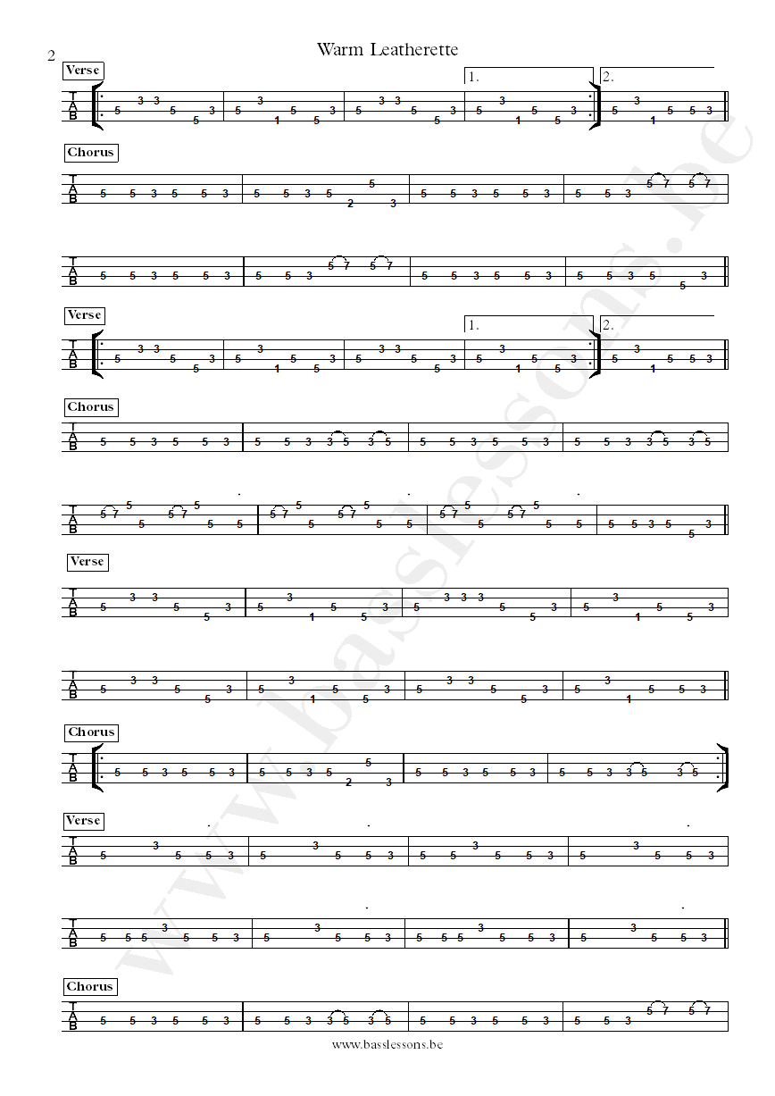 Grace Jones Warm Leatherette Robbie Shakespeare bass tab part 2