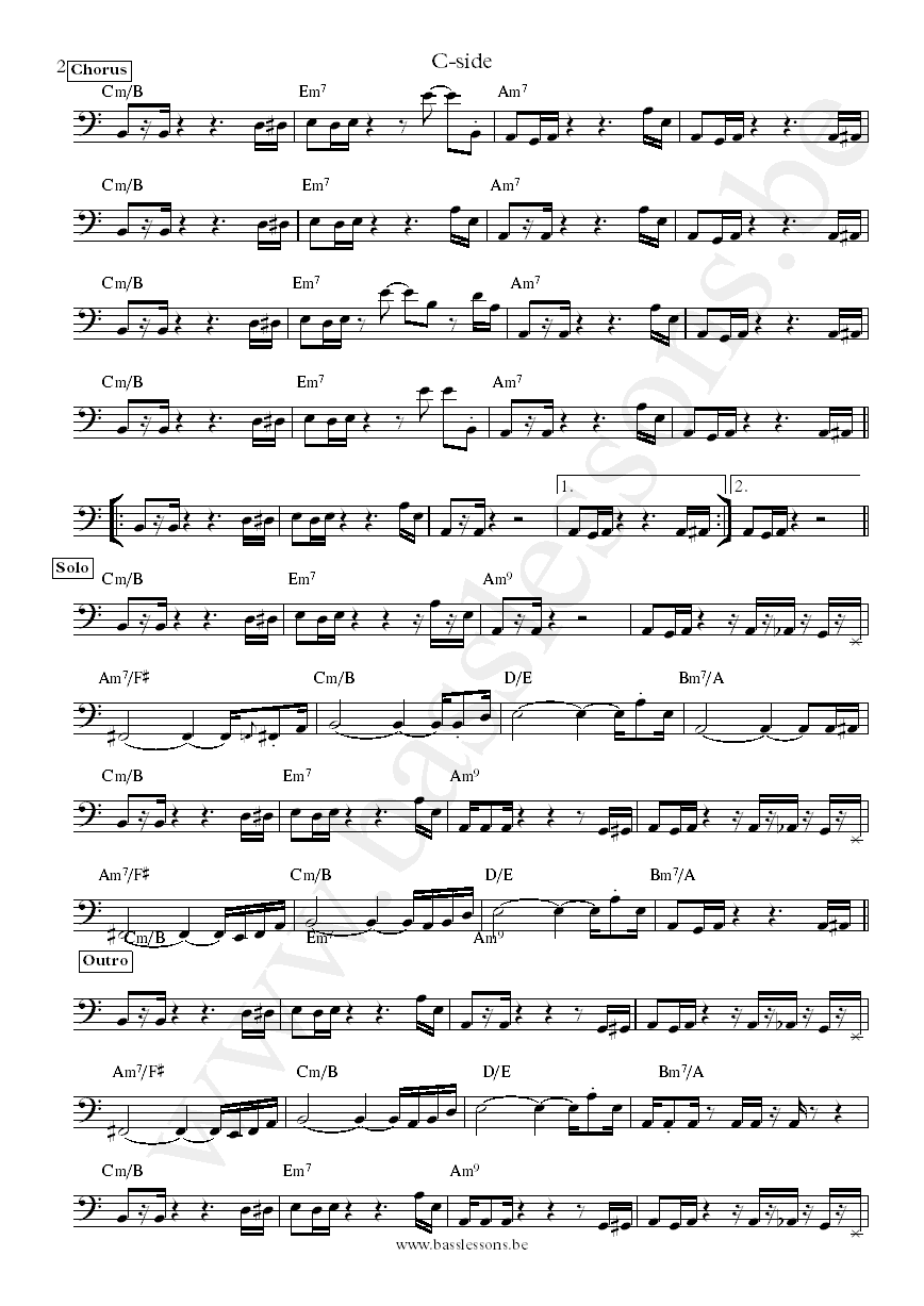 Khruangbin with Leon Bridges c-side Laura Lee bass transcription part 2