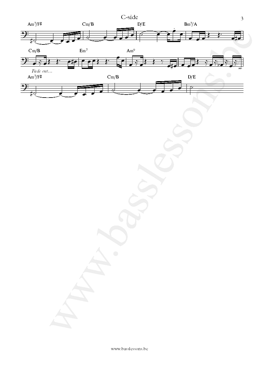 Khruangbin with Leon Bridges c-side Laura Lee bass transcription part 3