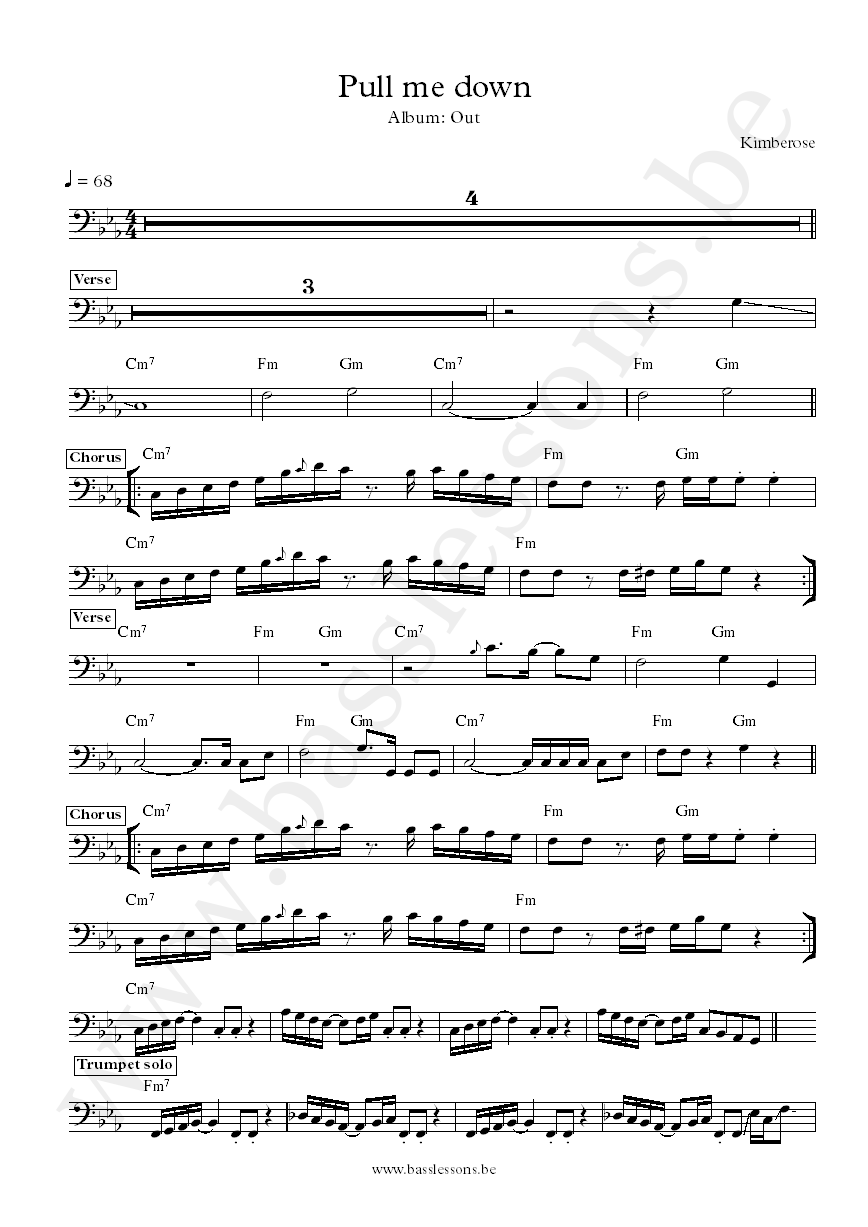 Kimberose Pull me down bass transcription
