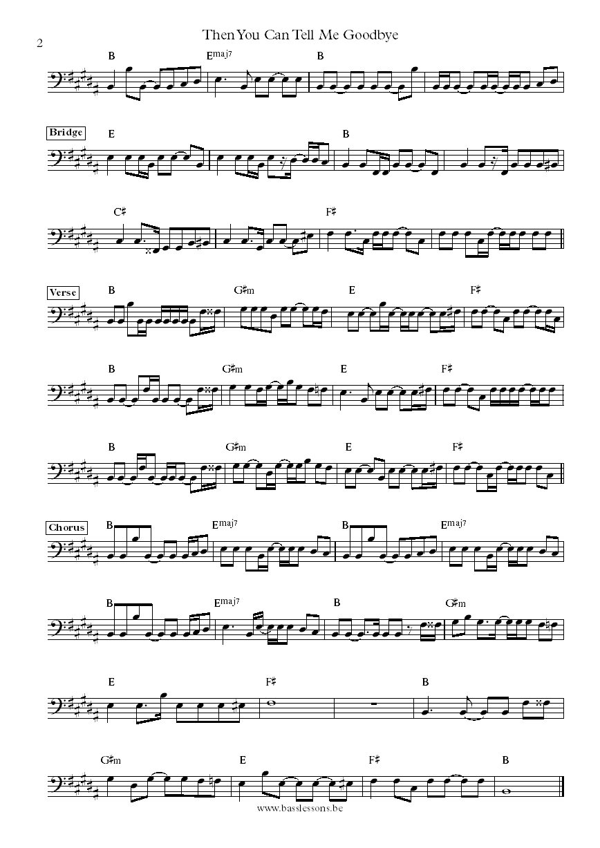 Bettye Swann Then You Can Tell Me Goodbye bass transcription part 2