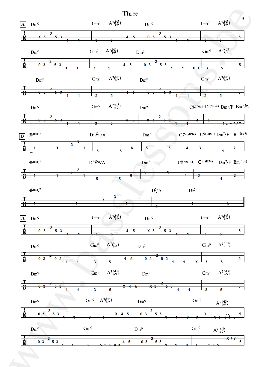 Nicholas Payton Three Andrew Randazzo bass tab part 3