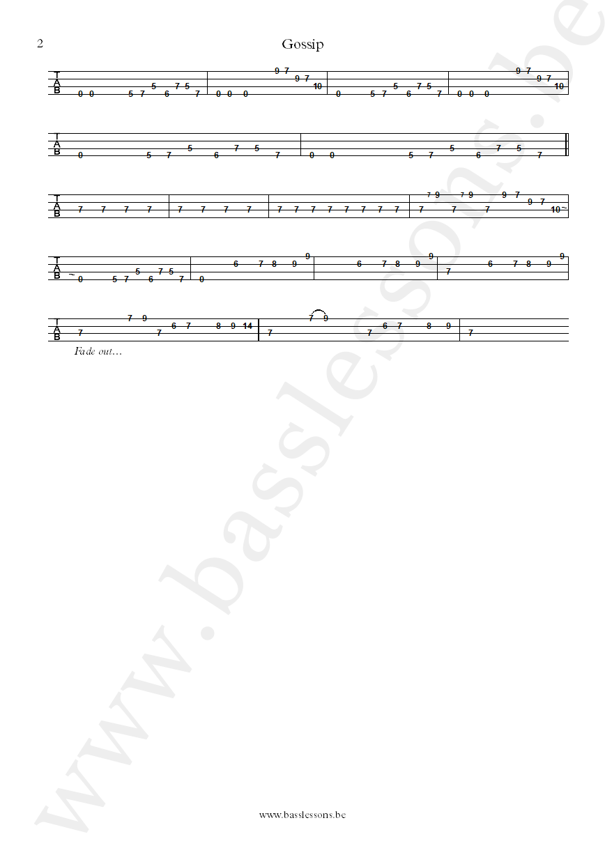 Cyril Neville Gossip George Porter Jr. bass tab part 2