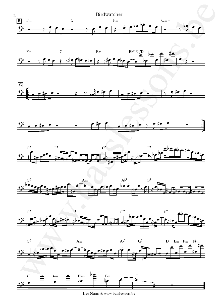 The Fearless Flyers Birdwatcher Joe Dart bass transcription part 2