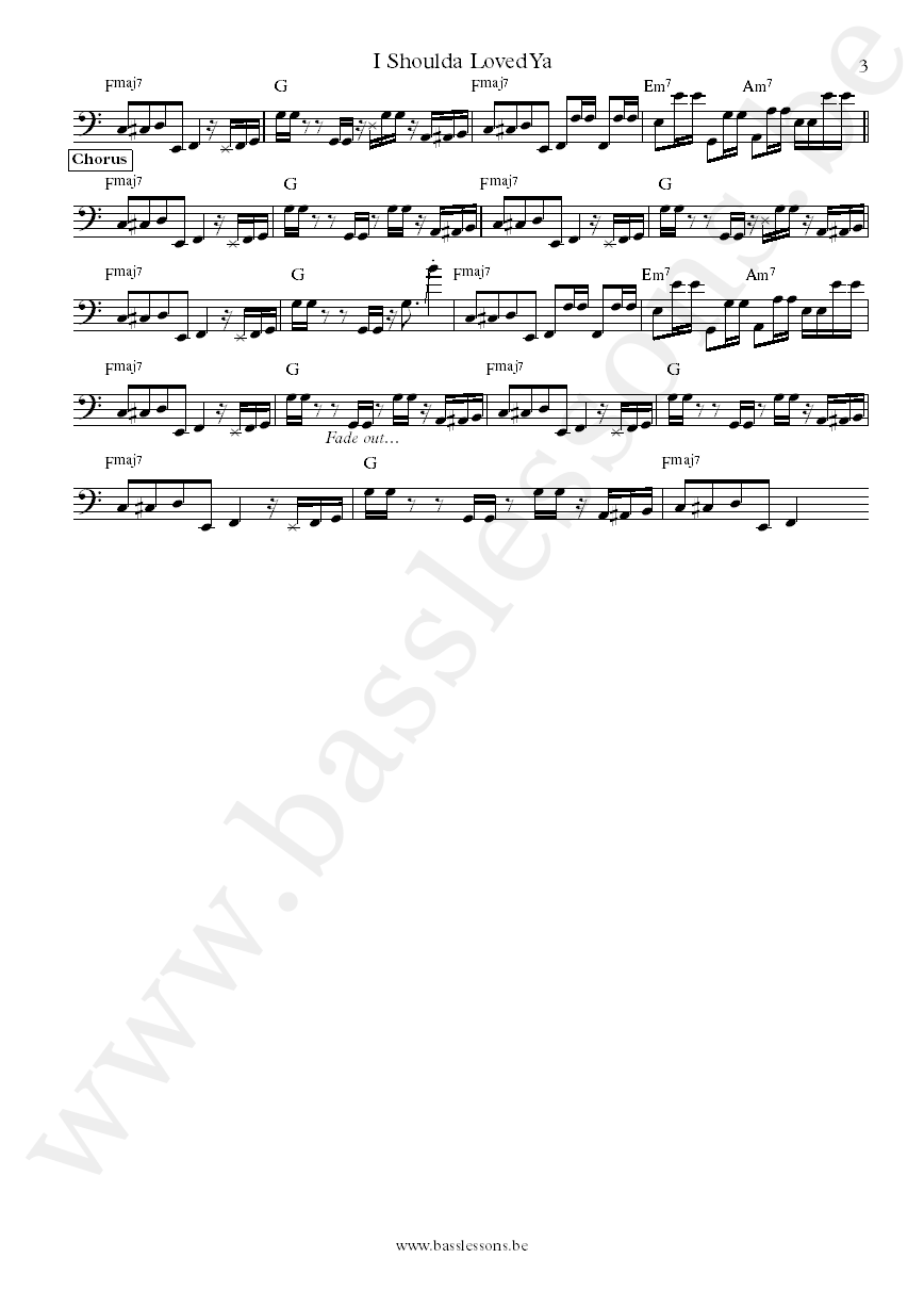 Narada Michael Walden I Shoulda Loved Ya T.M. Stevens bass transcription part 3