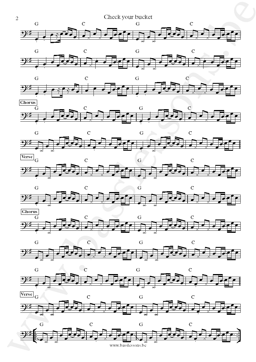 Eddie Bo Check Your Bucket George Porter Jr. bass transcription part 2