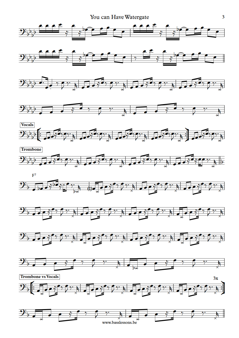 The JBs You can have watergate Fred Thomas Bass Transcription part 3