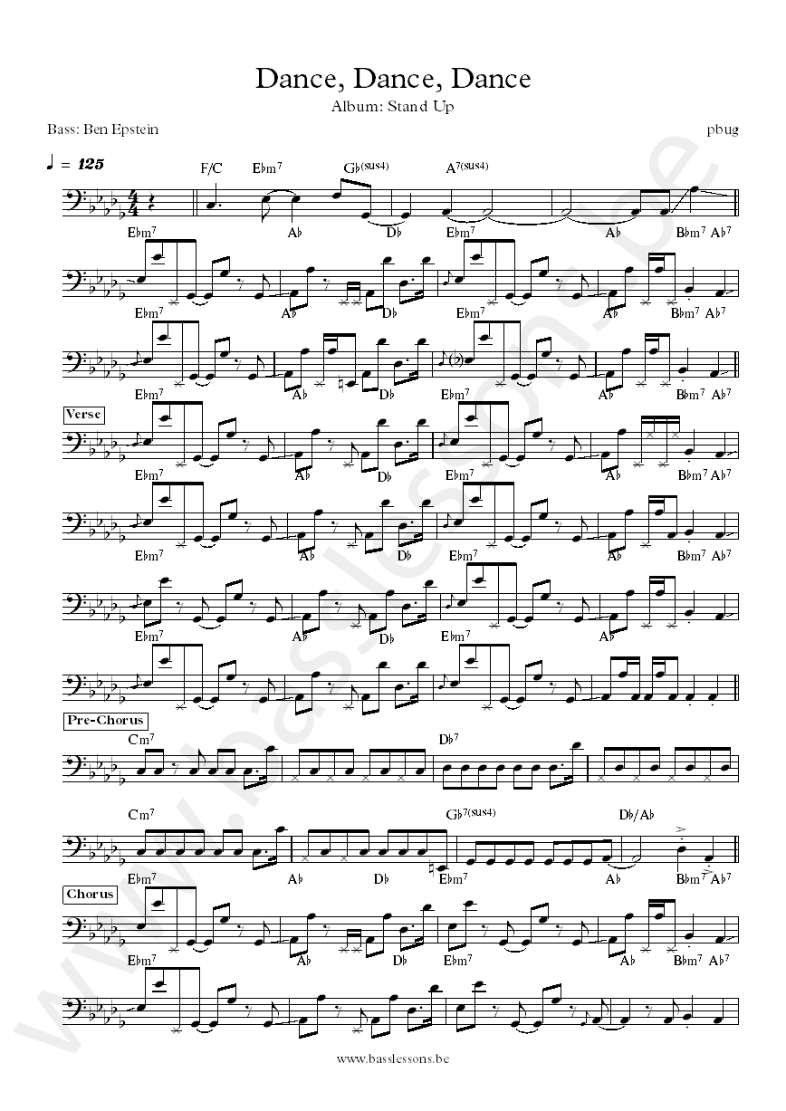 PBUG Dance dance dance Ben Epstein bass transcription