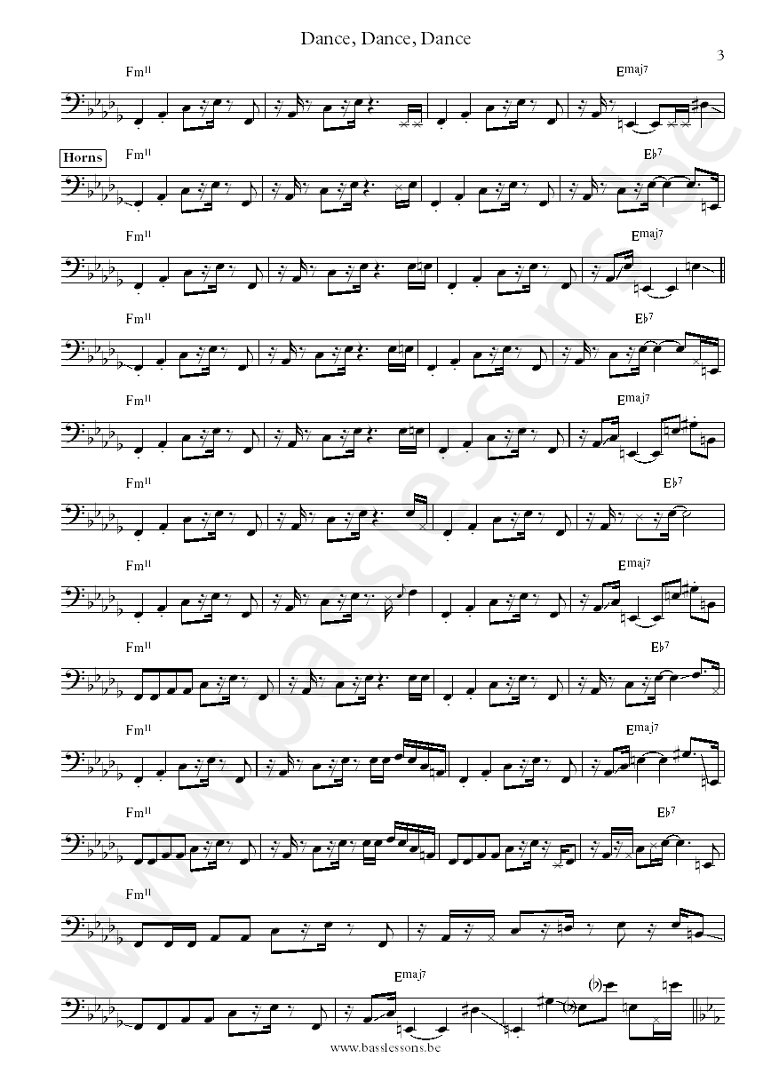 PBUG Dance dance dance Ben Epstein bass transcription part 3