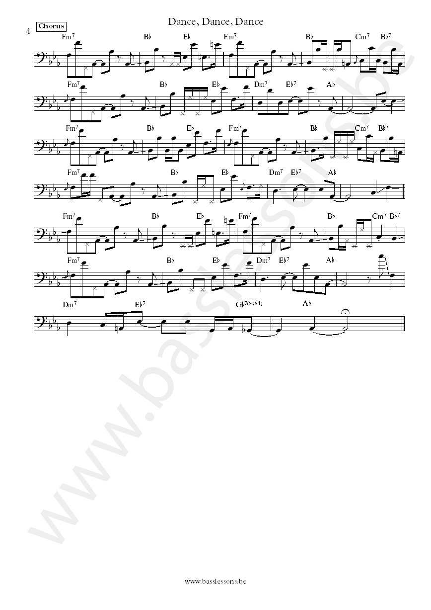 PBUG Dance dance dance Ben Epstein bass transcription part 4