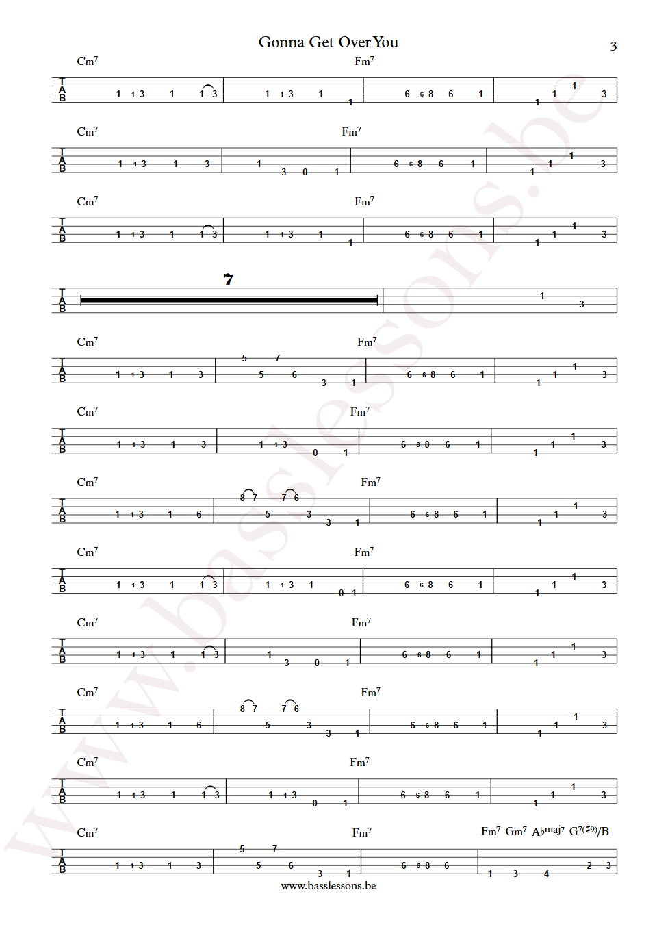 France Joli Gonna Get Over You Arnold Wilson bass tab part3