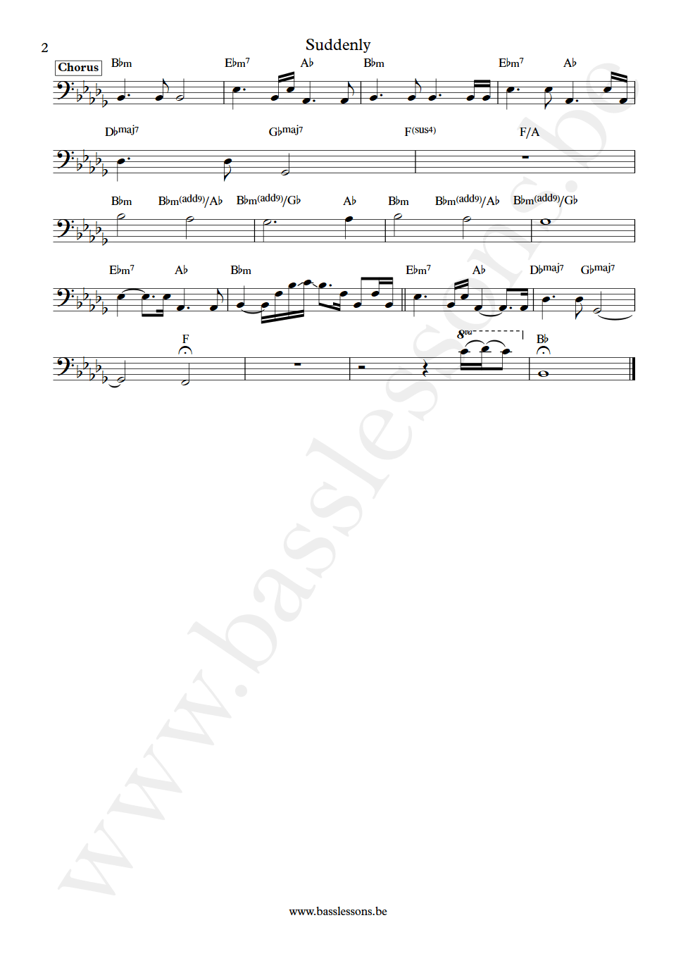 Billy Ocean Suddenly Timmy Allen bass transcription part 2