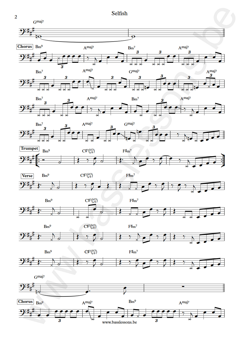 Jordan Rakei Selfish Ed Walker bass transcription part 2