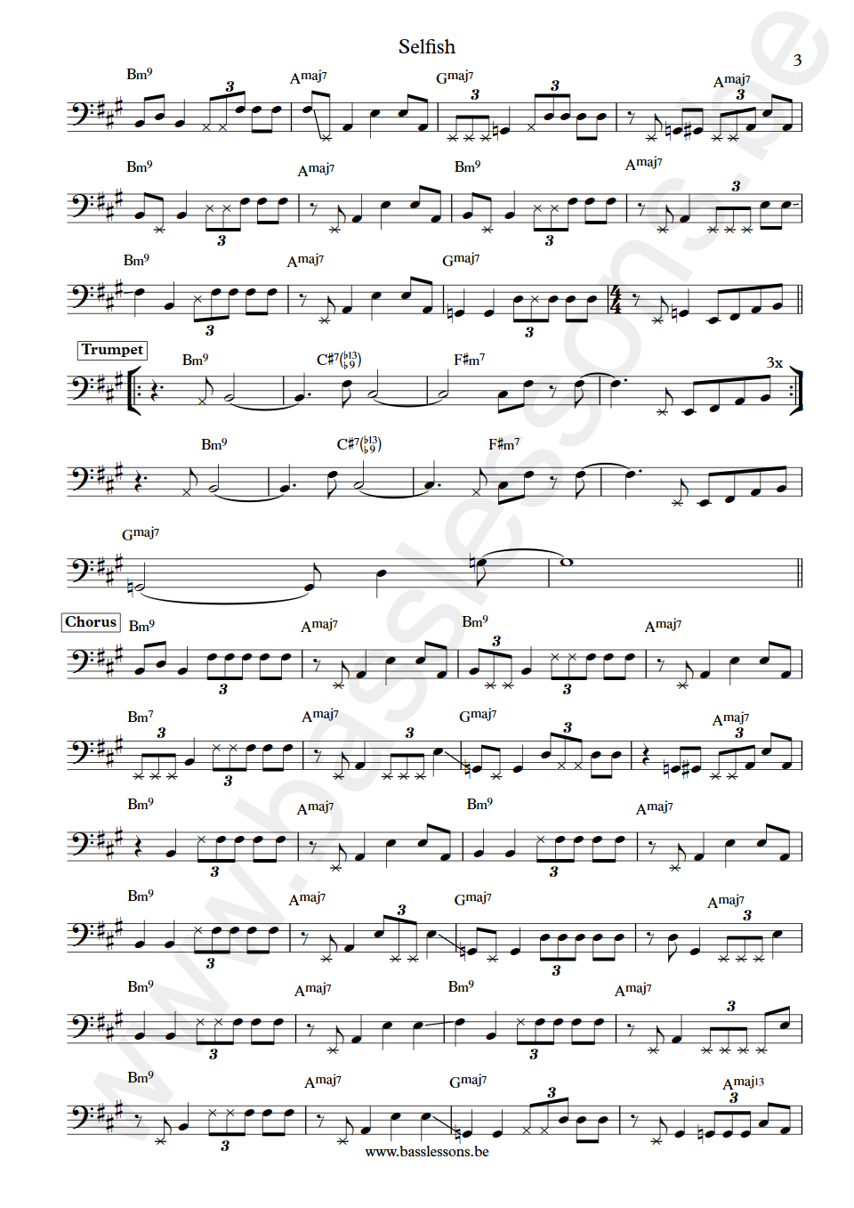 Jordan Rakei Selfish Ed Walker bass transcription part 3