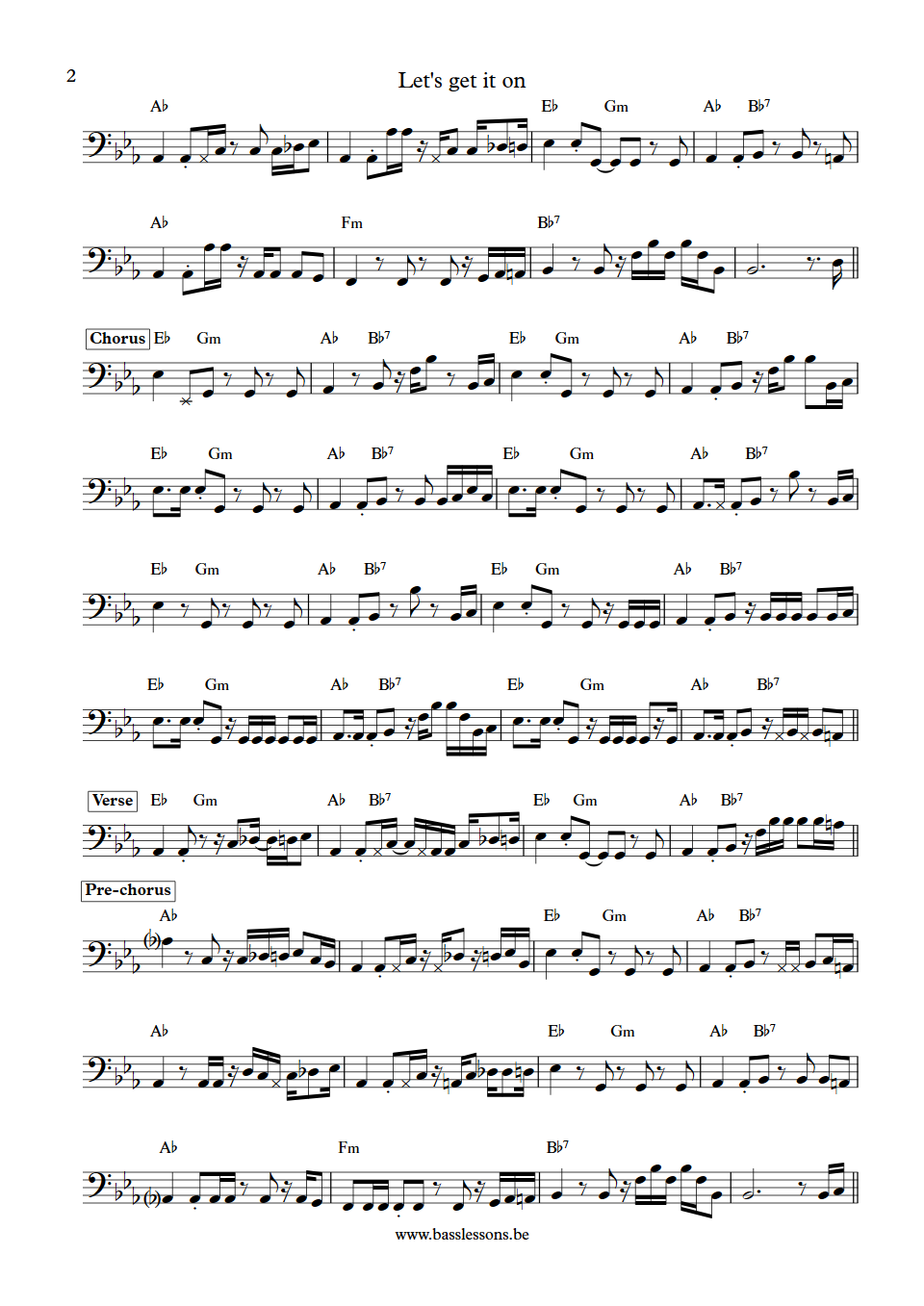 Marvin Gaye Lets get it on Wilton felder bass transcription part 2