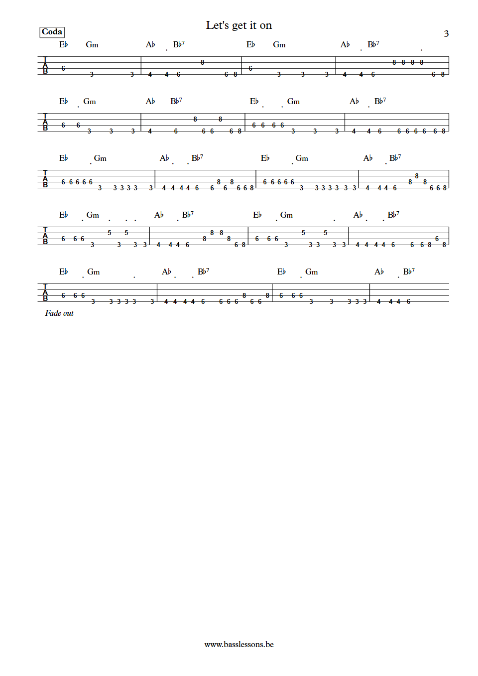 Marvin Gaye Lets get it on Wilton felder bass tab part 3