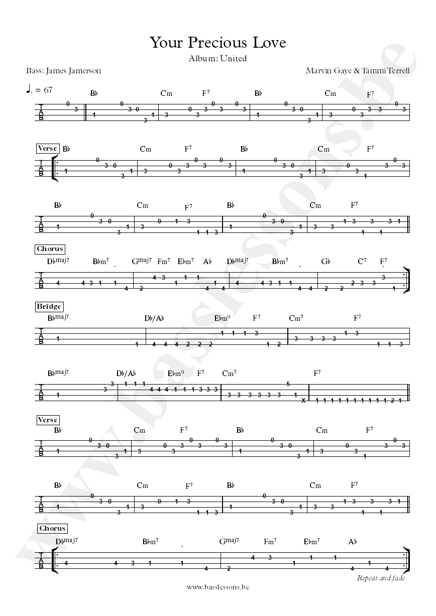 Marvin Gaye and Tammi Terrell Your Precious Love James Jamerson bassline