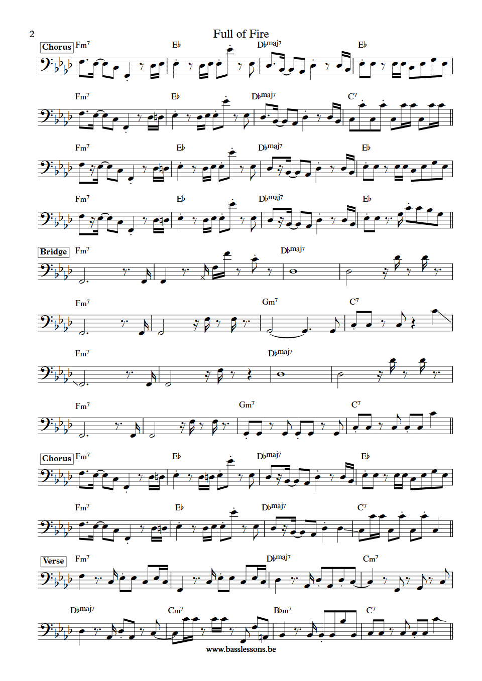 Shalamar Full of fire Leon Sylvers III bass transcription part 2