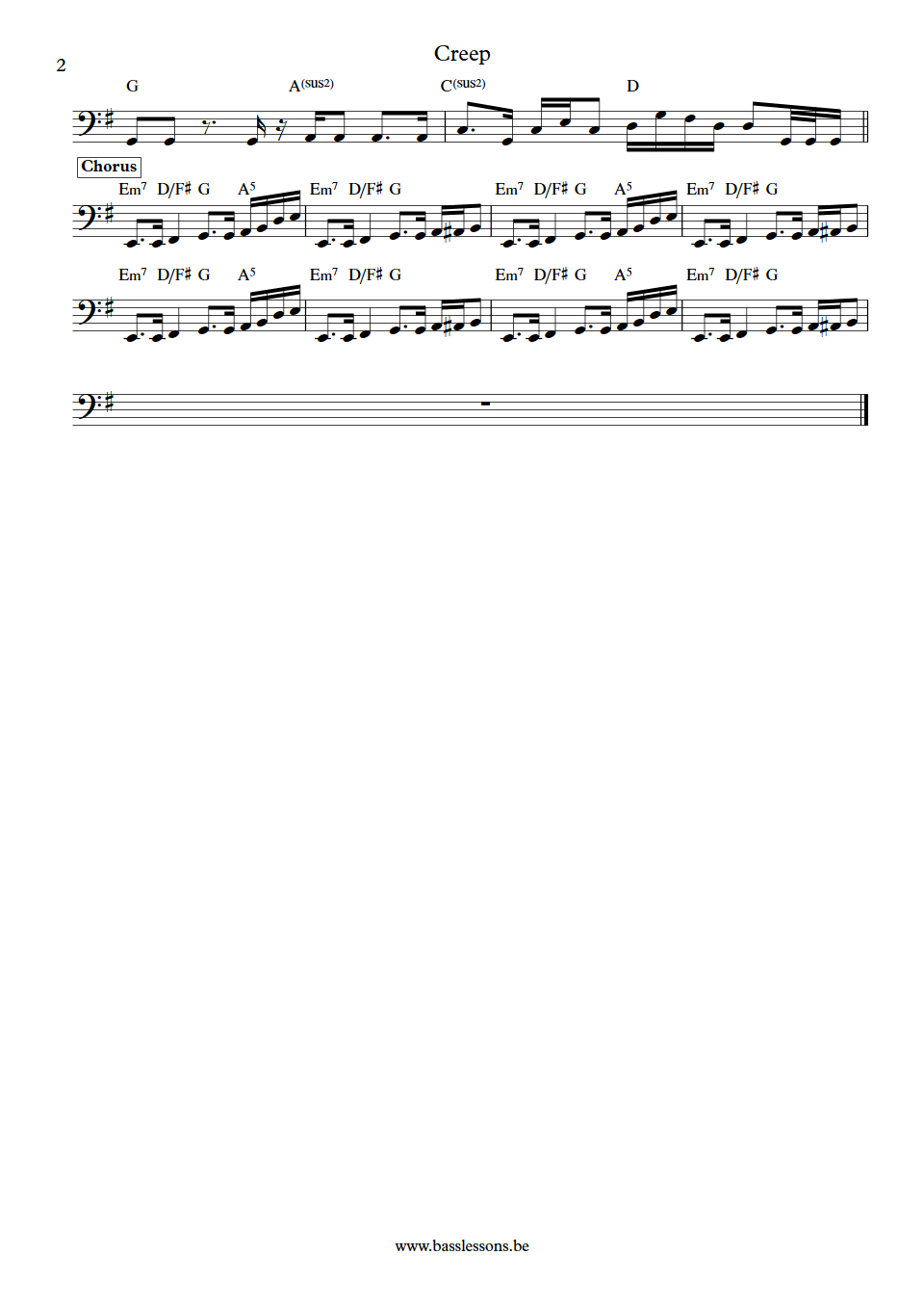 Stone Temple Pilots Creep Robert DeLeo bass transcription part 2