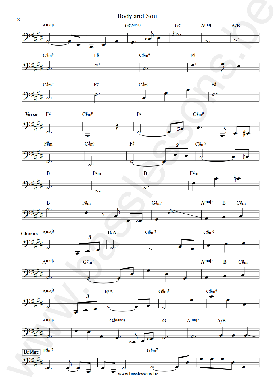 Anita Baker Body and Soul Nathan East  bass transcription part 2