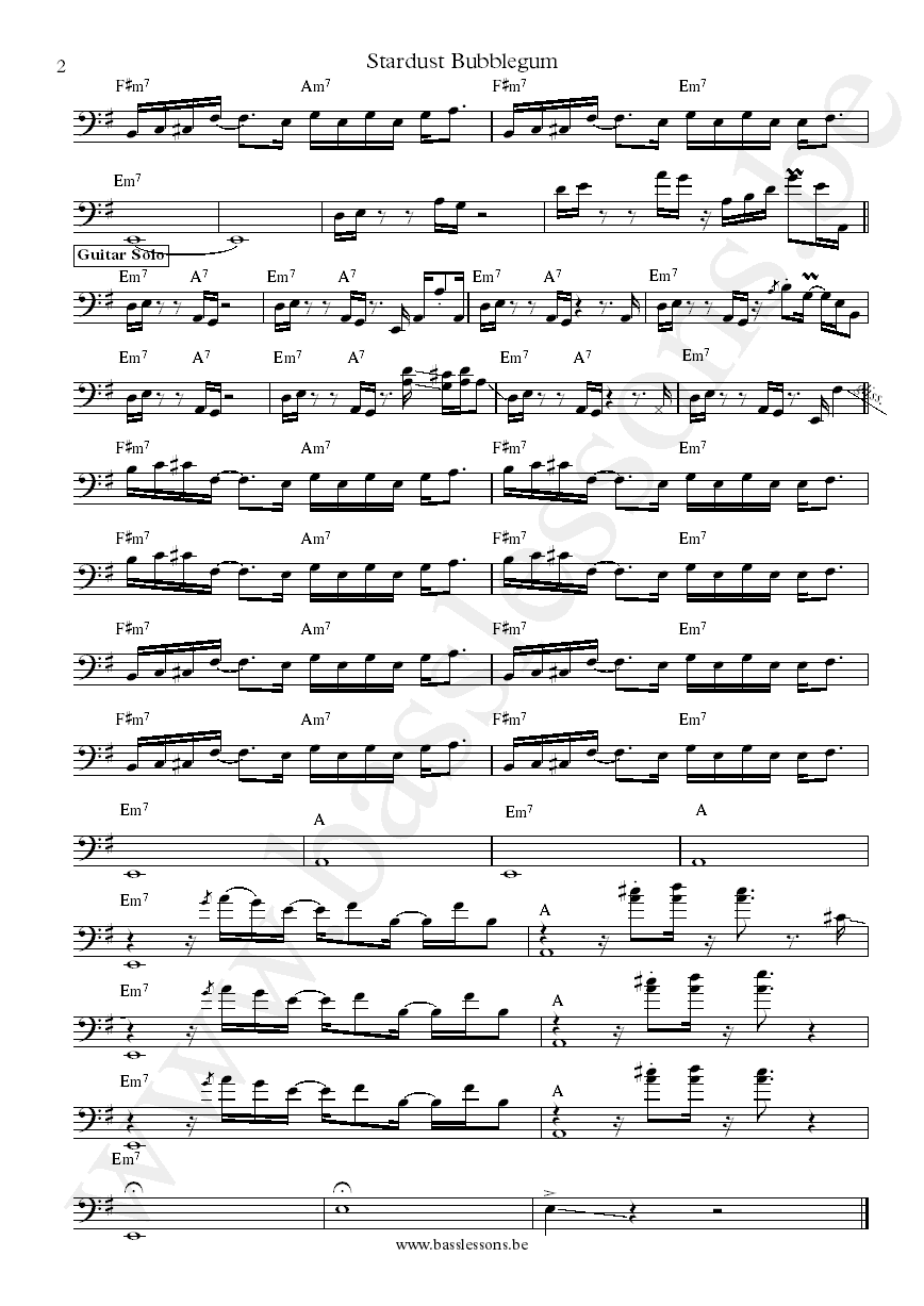 Mother Earth Stardust Bubblegum Neil Corcoran bass transcription part 2