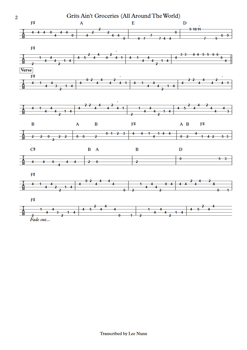 Little Milton Grits Aint Groceries Phil Upchurch bass tab part 2