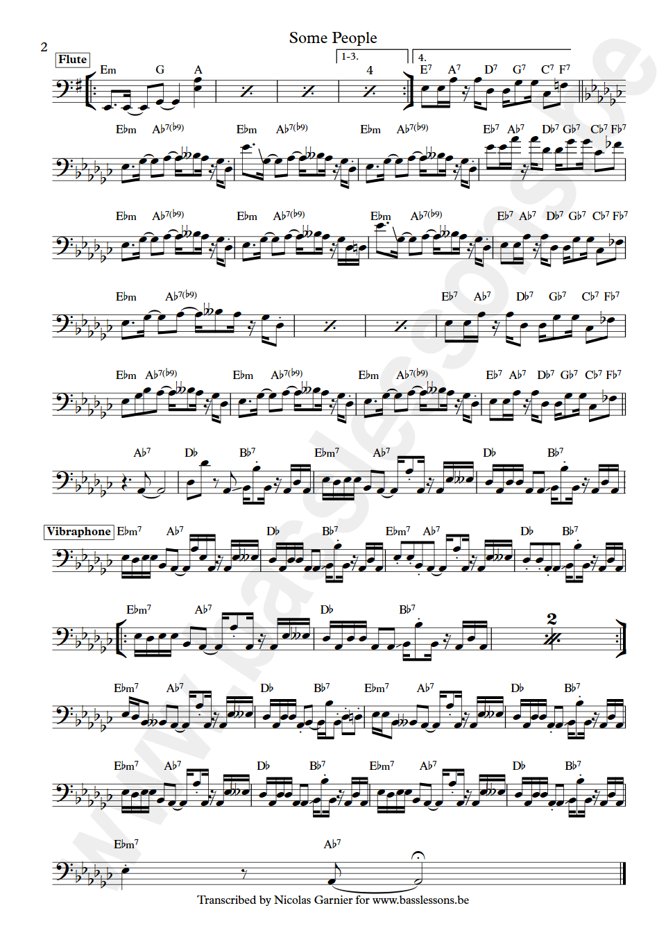 Groove Collective Some people Jonathan Maron bass transcription part 2