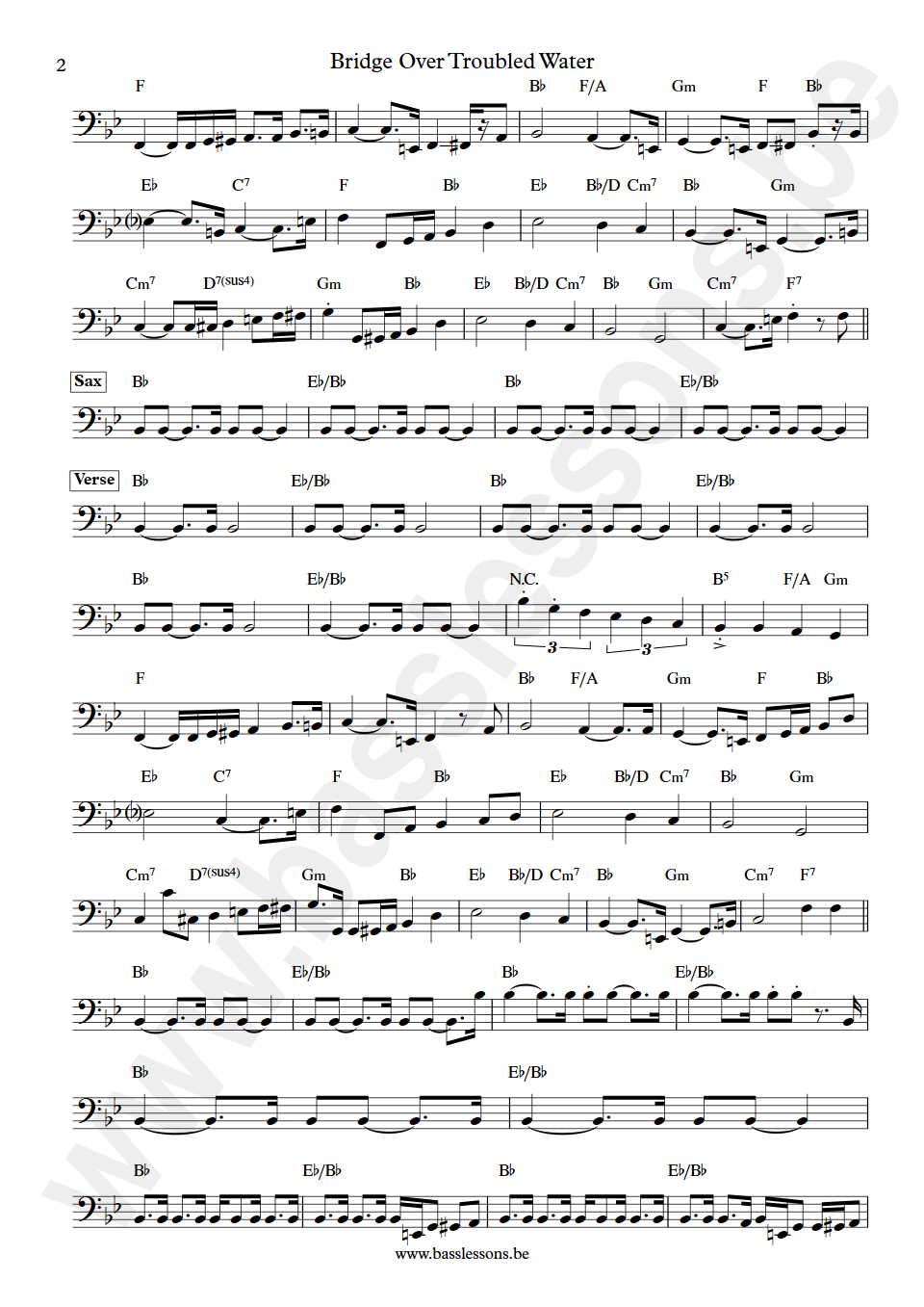 Aretha Franklin Bridge Over Troubled Water Chuck Rainey bass transcription part 2