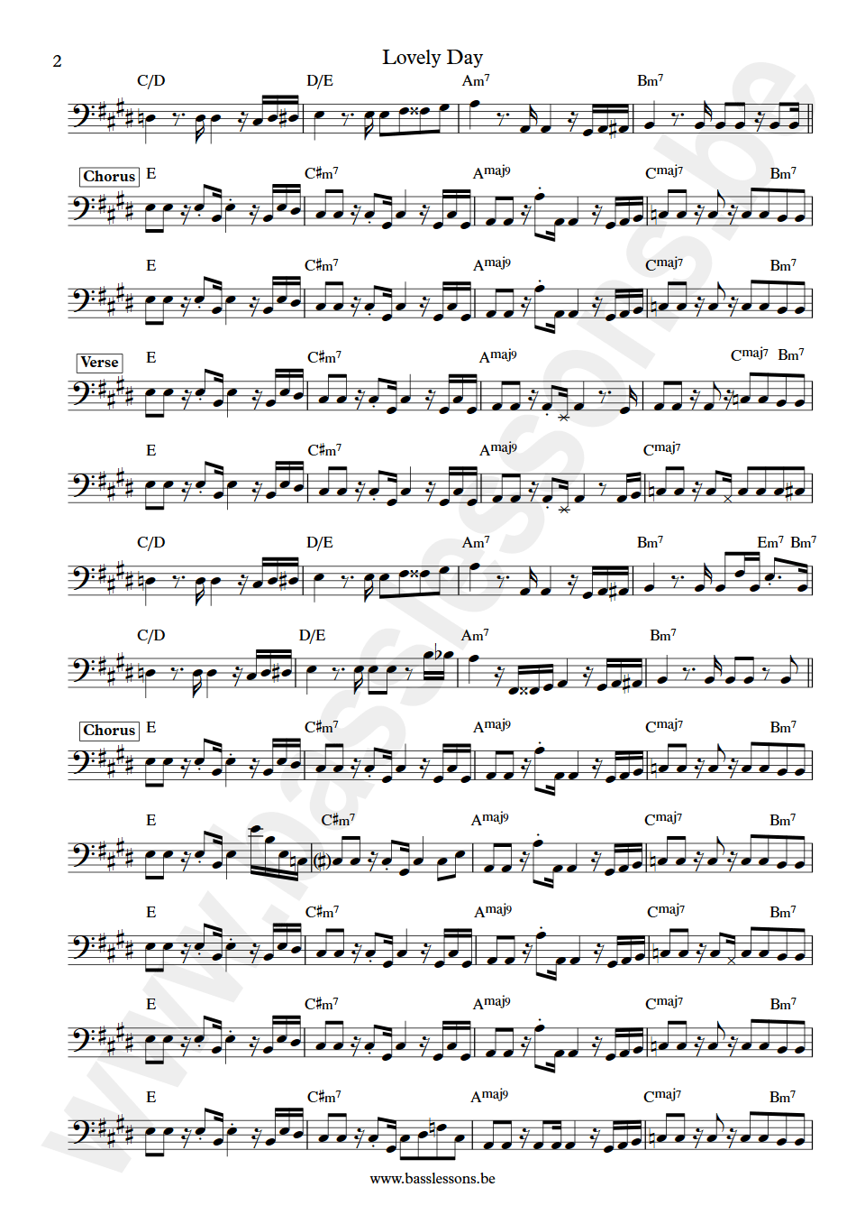 Bill Withers Lovely Day Jerry Knight bass transcription part 2