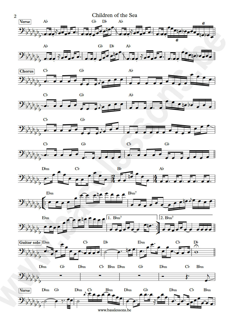 Black Sabbath Children of the Sea Geezer Butler bass transcription part 2