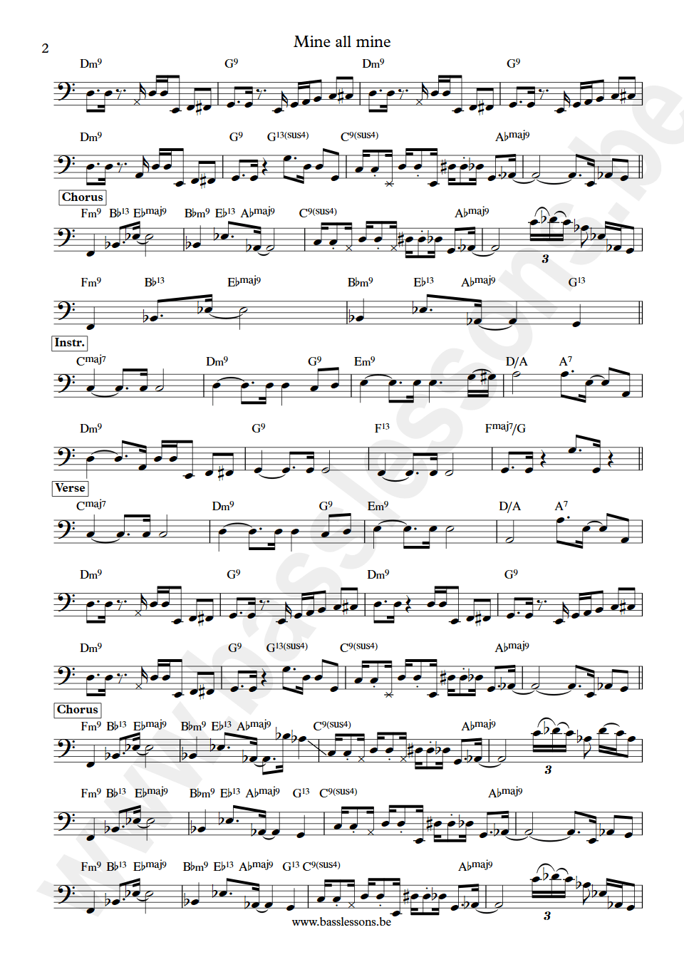 The Stylistics Mine all mine Steve Green bass transcription part 2