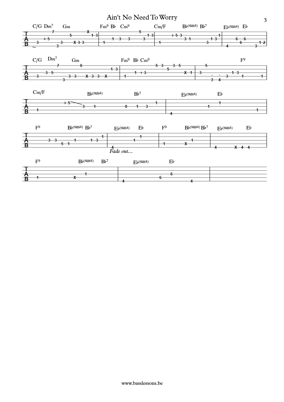 The Winans feat. Anita Baker  Ain't No Need To Worry Abraham Laboriel bass tab part 3