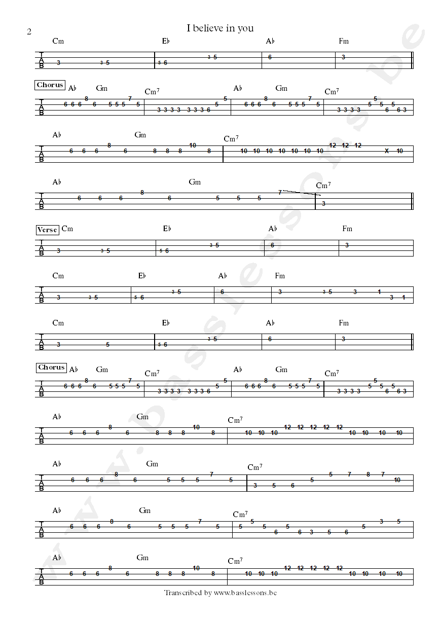 Black Dub I believe in you Daryl Johnson Bass tab part 2