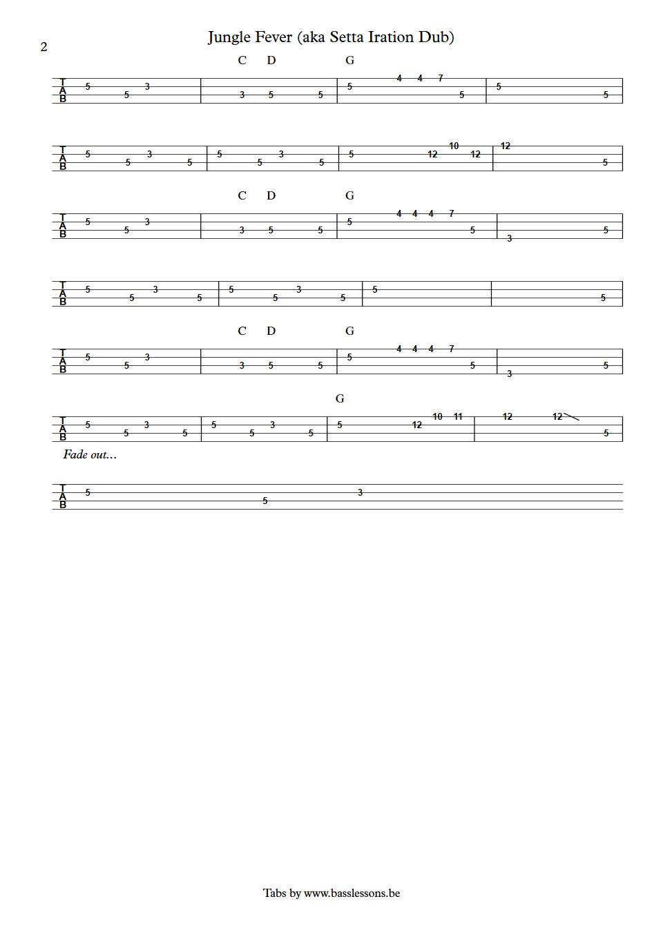 The Upsetters Aston Barrett bass tab part 2