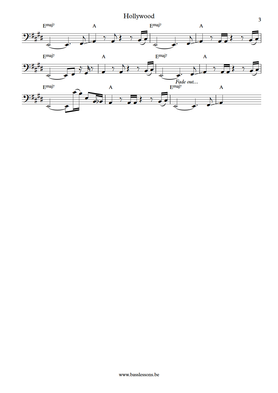 Rufus and Chaka Khan Hollywood Bobby Watson bass transcription part 3