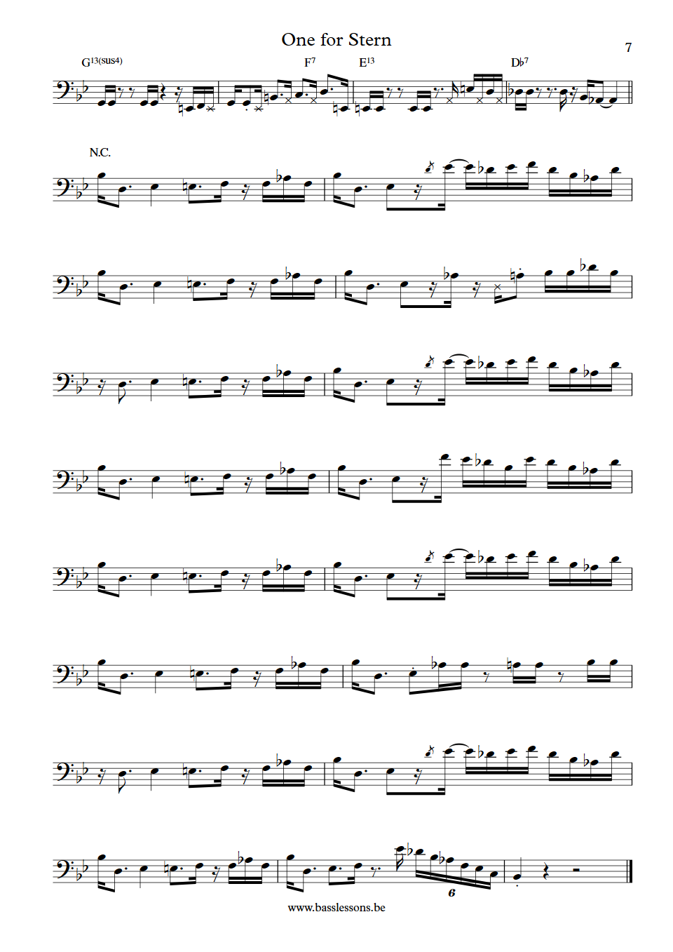 Cab One for stern Bunny Brunel Bass Transcription part 7