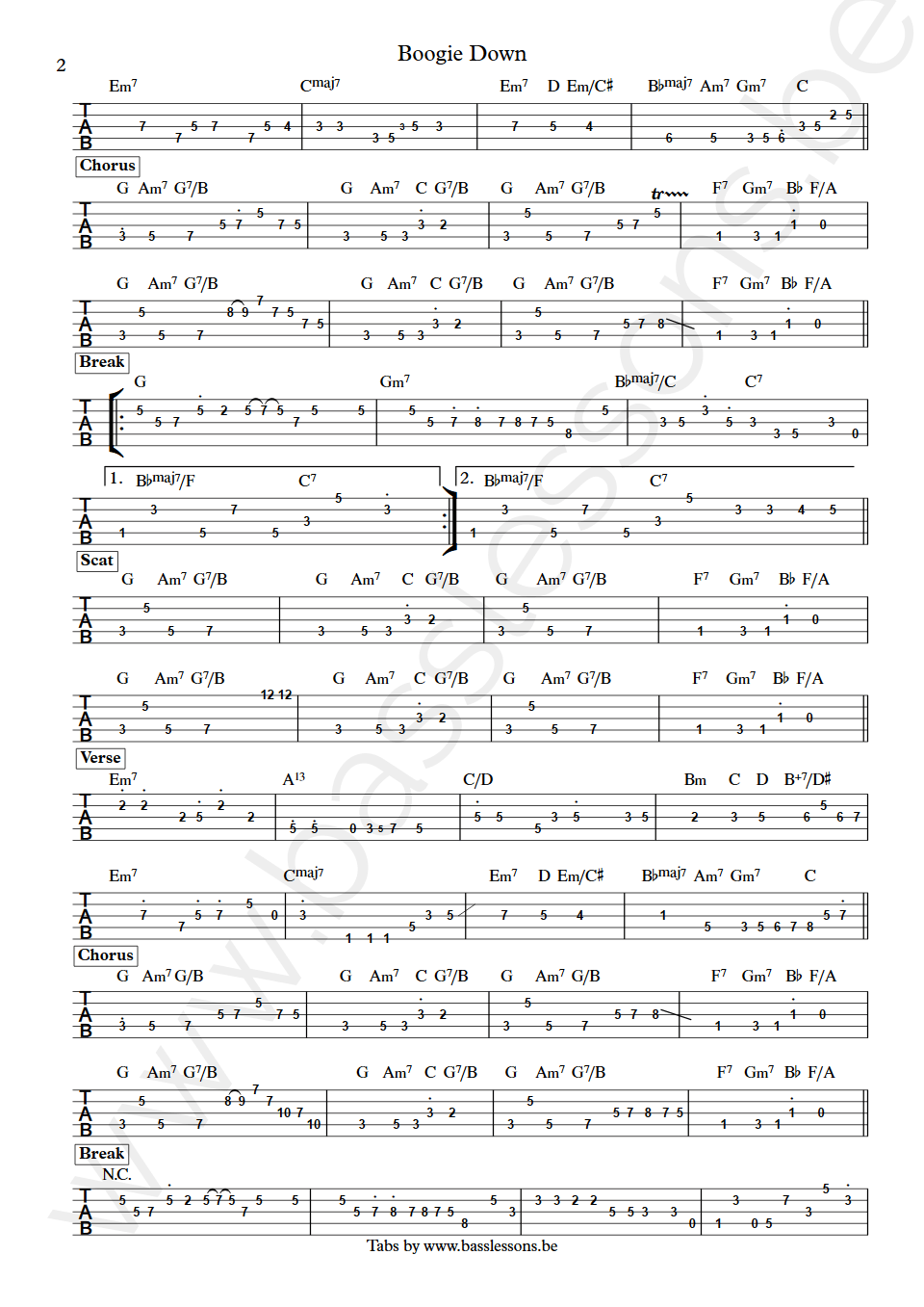 Al Jarreau Boogie Down Nathan East Bass Tab part 2