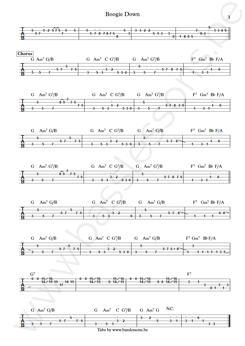 Al Jarreau Boogie Down Nathan East Bass Tab part 3