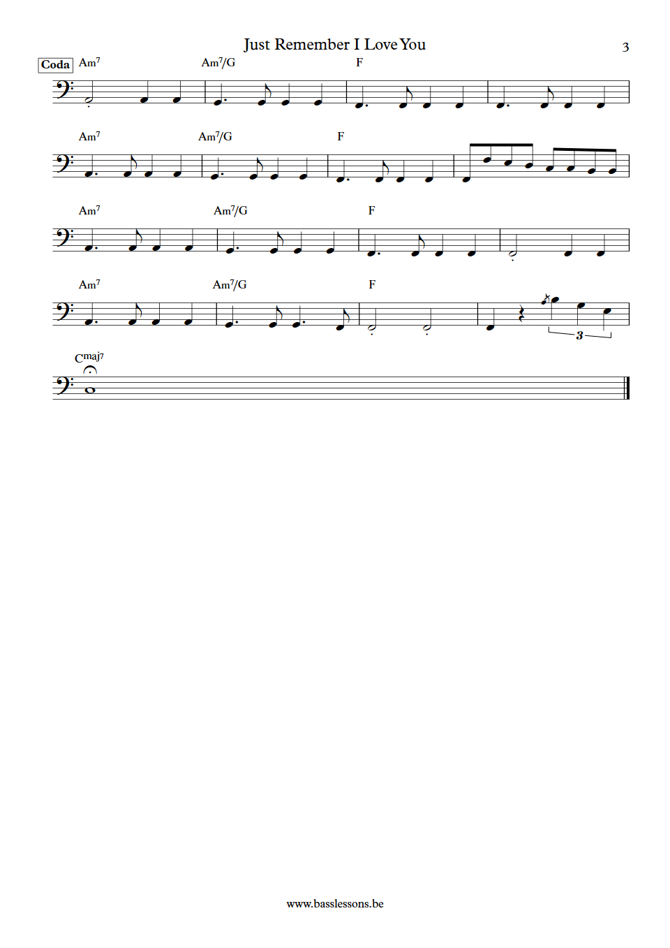 Firefall Just Remember I Love You Mark Andes Bass Transcription part 3