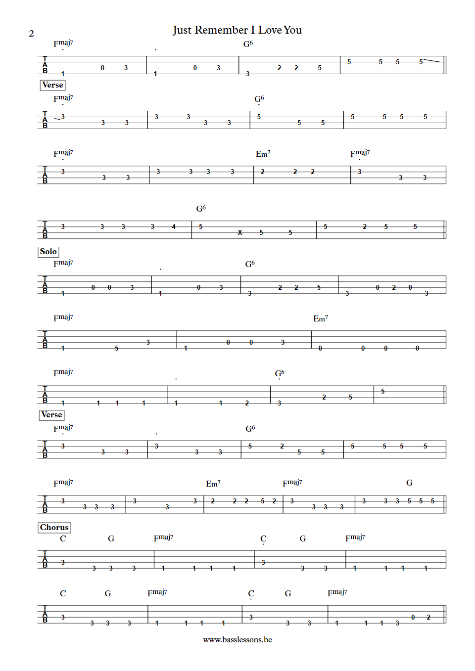 Firefall Just Remember I Love You Mark Andes Bass Tab part 2