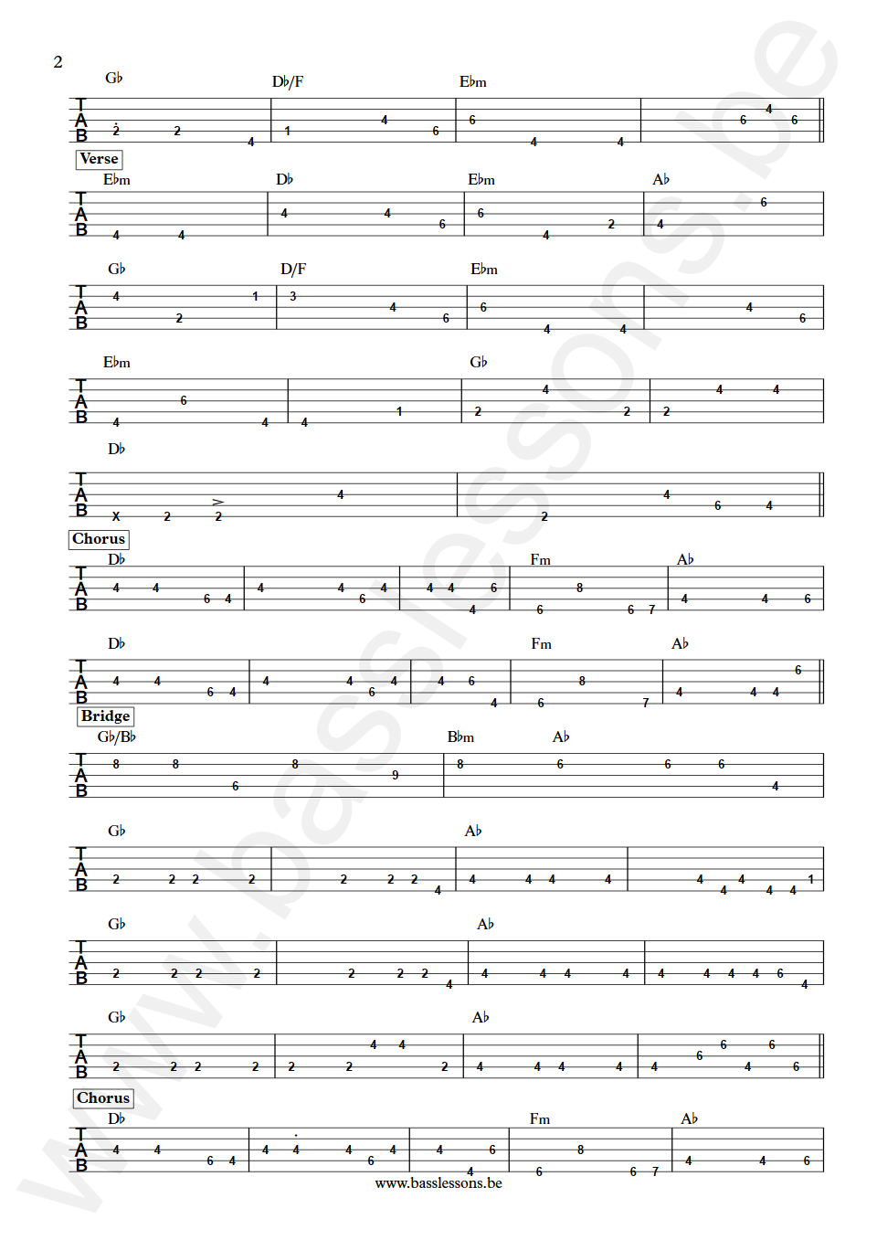 Cock Robin Just Around the Corner Peter Kingsbery Bass Tab part 2