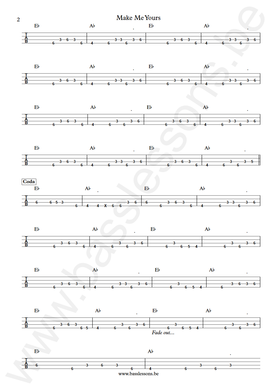 Bettye Swann Make Me Yours  Bass Tab part 2