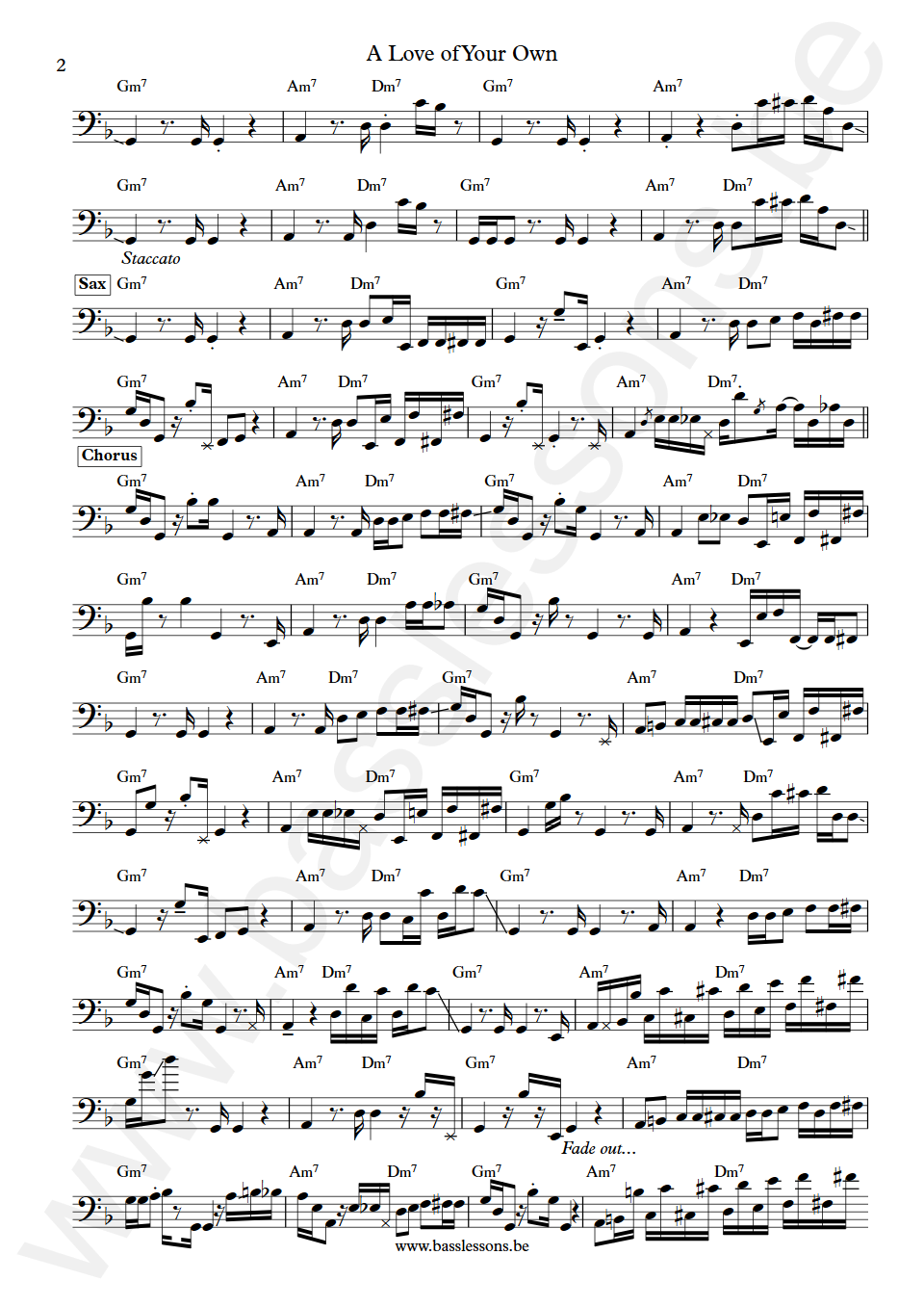 Average White Band A Love Of Your Own Hamish Stuart Bass Transcription part 2