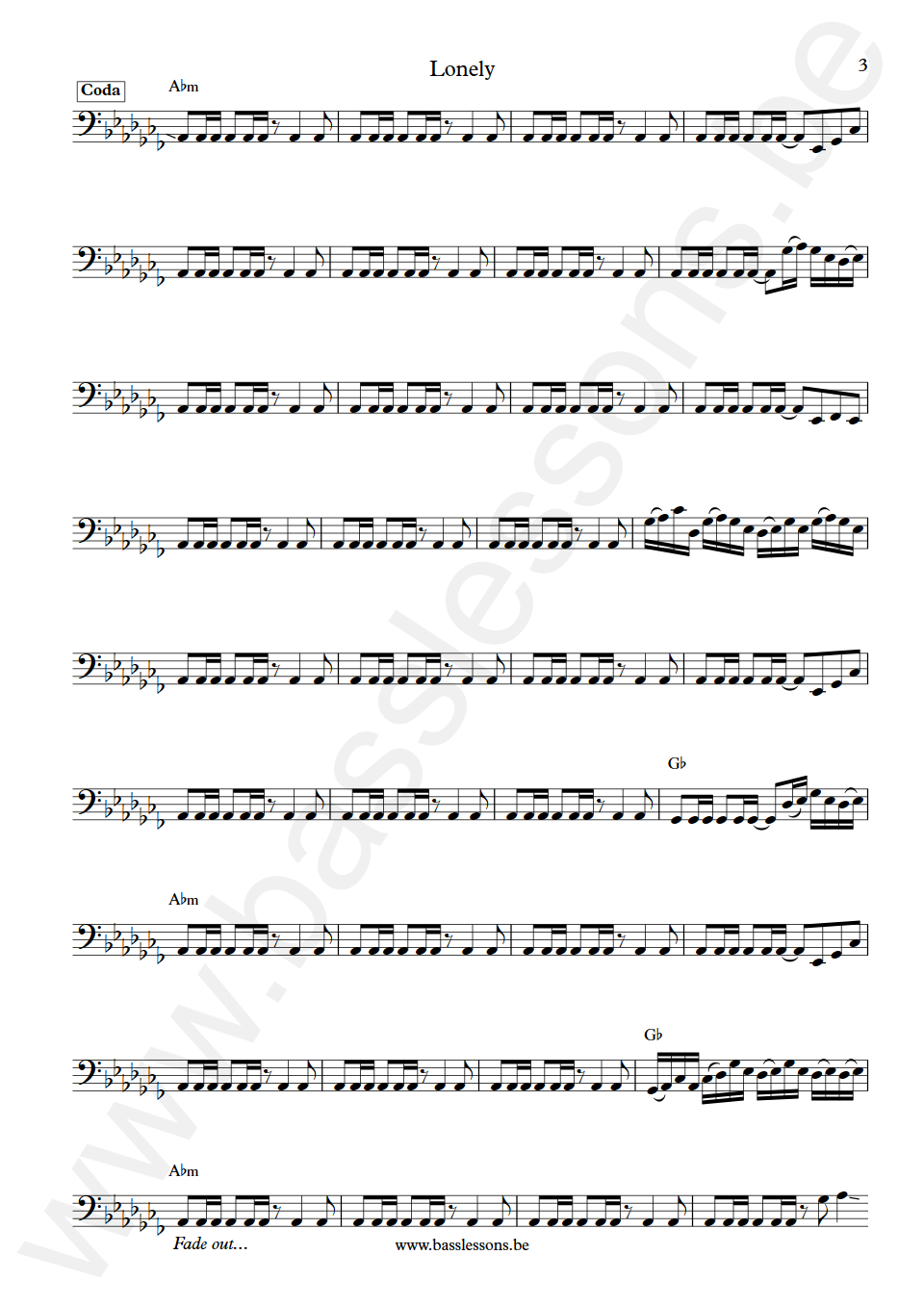 Crimson Glory Lonely Jeff Lords Bass Transcription part 3