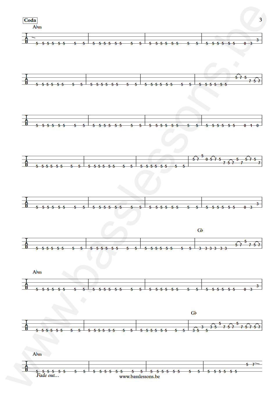 Crimson Glory Lonely Jeff Lords Bass Tab part 3